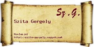 Szita Gergely névjegykártya